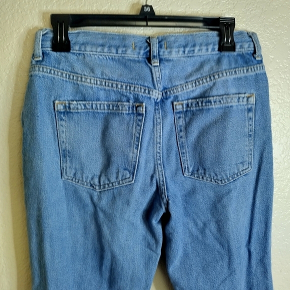 Free People We The Free Maggie Distressed Straight Leg Crop Jeans Sz 28 - Picture 7 of 11